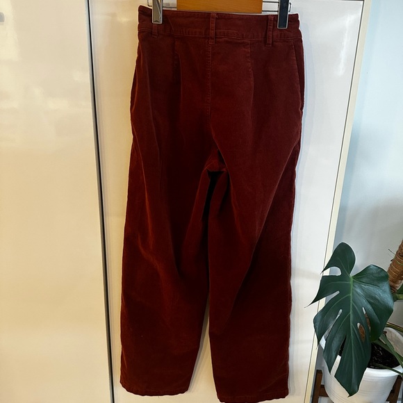 Women's High-Rise Wide Leg Corduroy Pants | Burnt Orange | Knox Rose | Size 6 - Picture 6 of 11